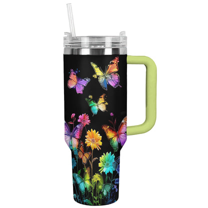 Shineful Tumbler Rainbow Effect Sunflower Butterfly