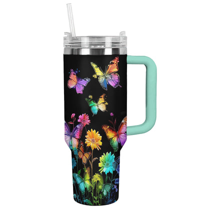 Shineful Tumbler Rainbow Effect Sunflower Butterfly