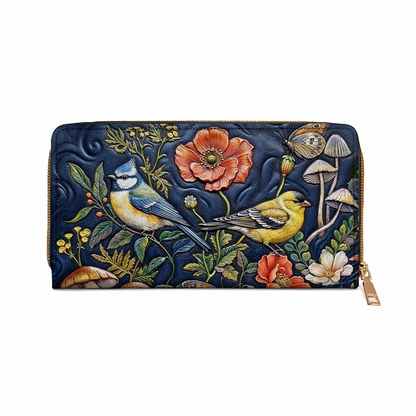 Shineful Leather Clutch Purse With Wristlet Strap Handle Midnight Garden