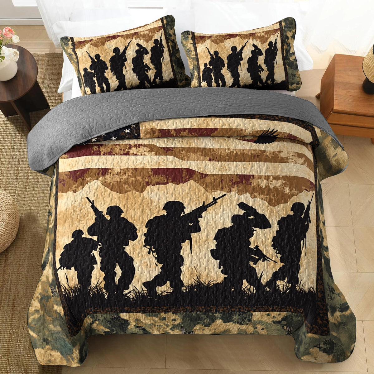 Shineful All Season Quilt 3-Piece Set Defenders of Freedom