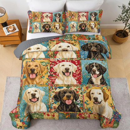 Shineful All Season Quilt 3-Piece Set Labrador Love