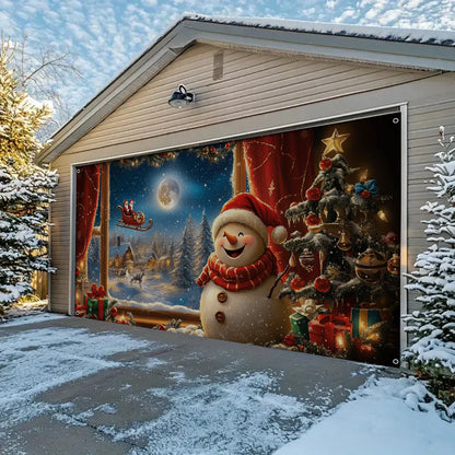 Shineful Garage Door Banner Decoration - Santa's Night View