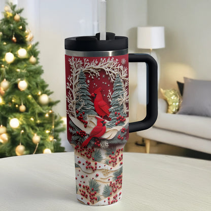 Shineful Glossy Tumbler Winter Cardinal Magic