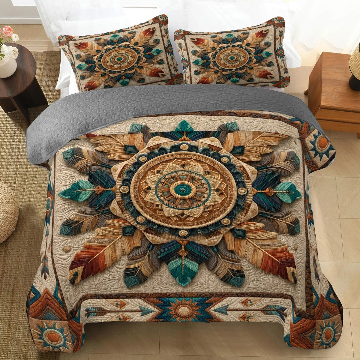Shineful All Season Quilt 3-Piece Set Sacred Mandala