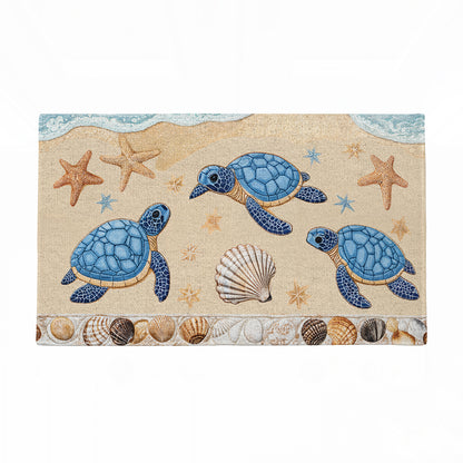 Shineful Sea Turtle Ultra-Thin Non Skid Floor Mat, Kitchen Rugs