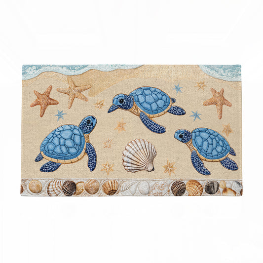 Shineful Sea Turtle Ultra-Thin Non Skid Floor Mat, Kitchen Rugs