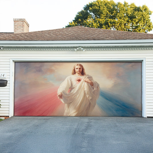 Shineful Garage Door Banner Decoration Divine Mercy Revealed