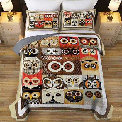 Shineful All Season Quilt 3-Piece Set Owl Jamboree