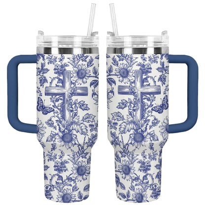 Shineful Tumbler Sunflower & Cross Blessing