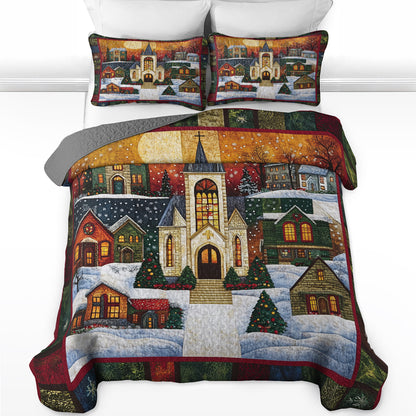 Shineful All Season Quilt 3-Piece Set Cozy Winter Village