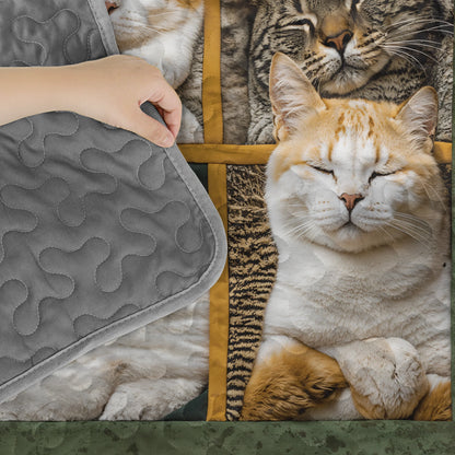 Shineful Quilt 3-Piece Set Sleepy Cats