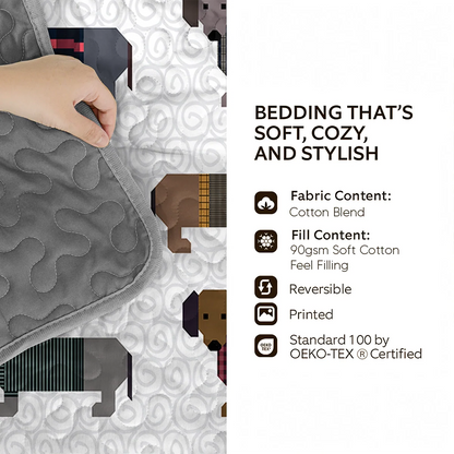 Shineful Quilt 3-Piece Set Dachshund Paws and Patches