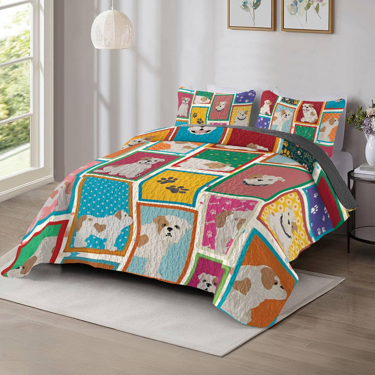 Shineful All Season Quilt 3-Piece Set Pitbull Fun