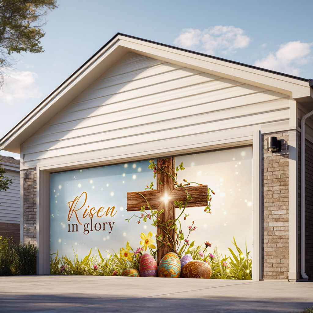 Shineful Garage Door Banner Decoration Risen in Glory