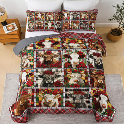 Shineful All Season Quilt 3-Piece Set - Mooey Christmas Quilt