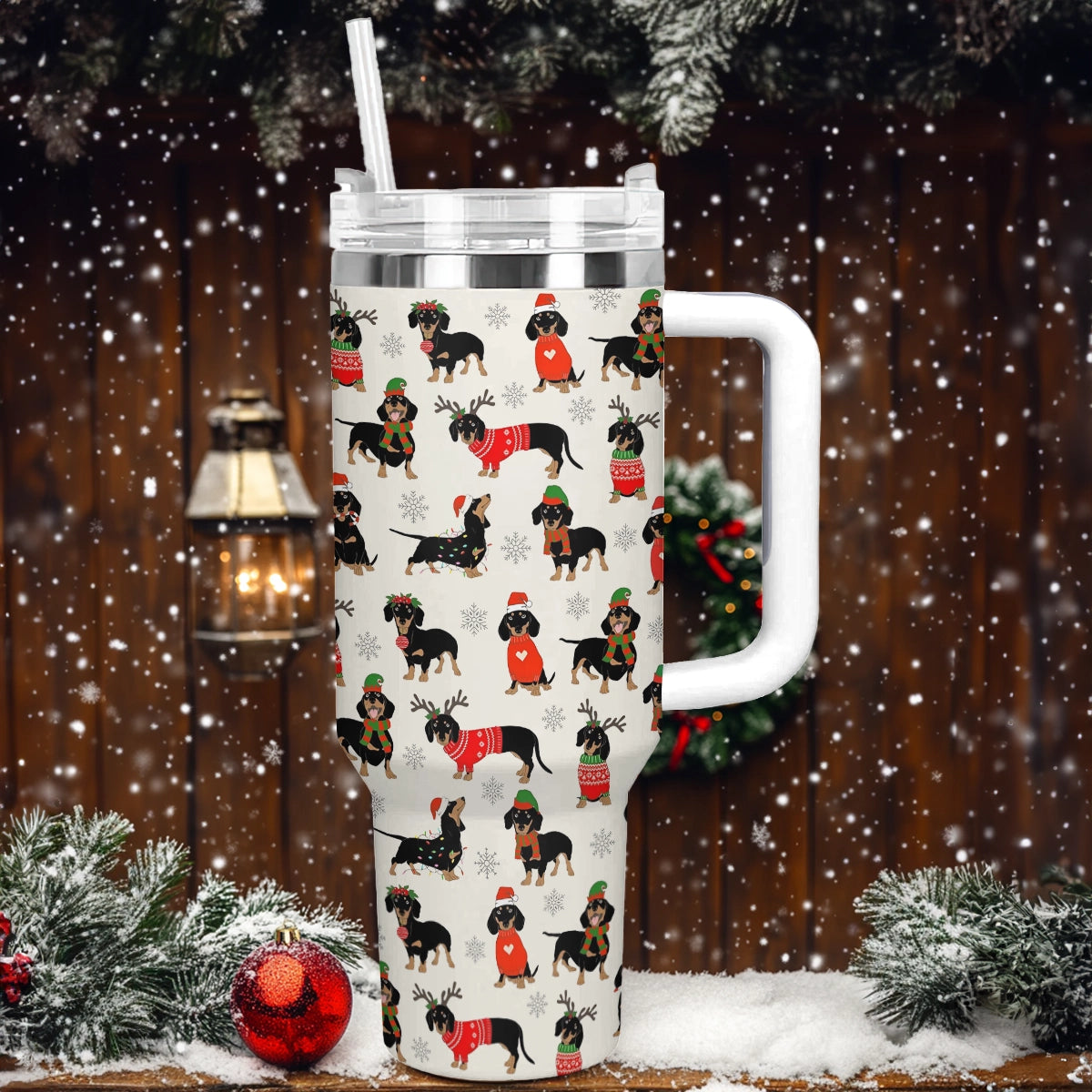 Shineful Tumbler Dachshund Christmas Cheer