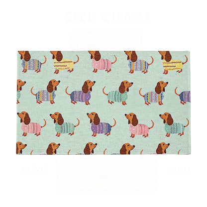 Shineful Ultra-Thin Non Skid Floor Mat, Kitchen Rugs Colorful Dachshunds