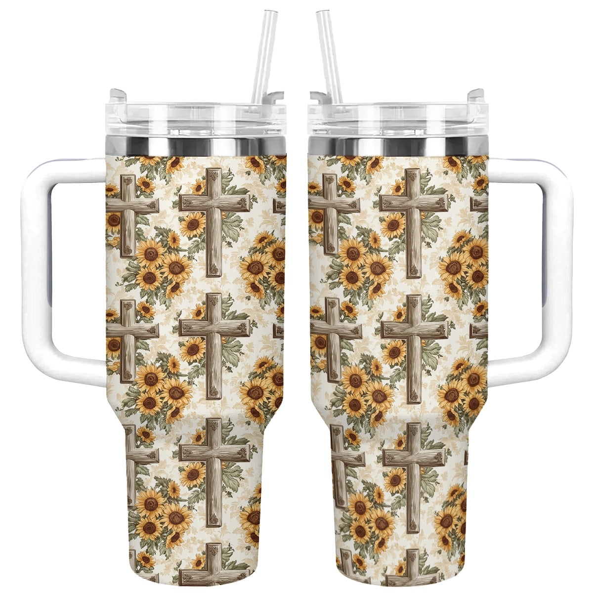 Shineful Tumbler Rustic Sunflower Cross