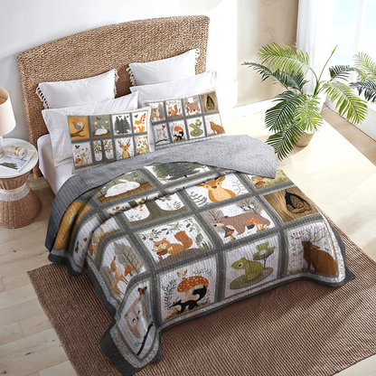 Shineful All Season Quilt 3-Piece Set Woodland Friends