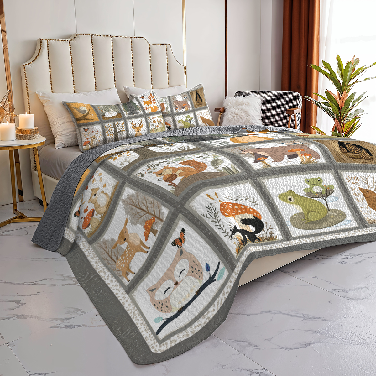 Shineful All Season Quilt 3-Piece Set Woodland Friends