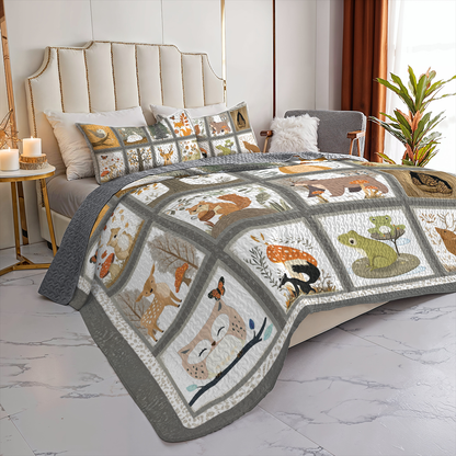Shineful All Season Quilt 3-Piece Set Woodland Friends