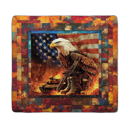 Shineful All Season Quilt 3-Piece Set - Patriotic Veteran's Eagle