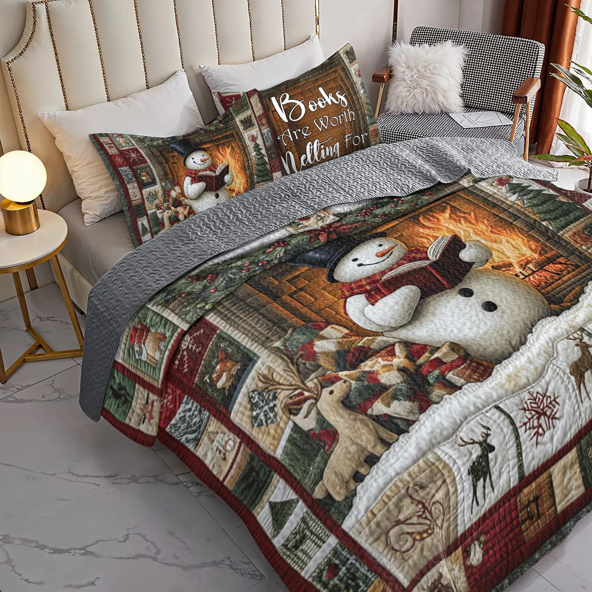 Shineful Flat Print Quilt 3-Piece Set Books Are Worth Melting For