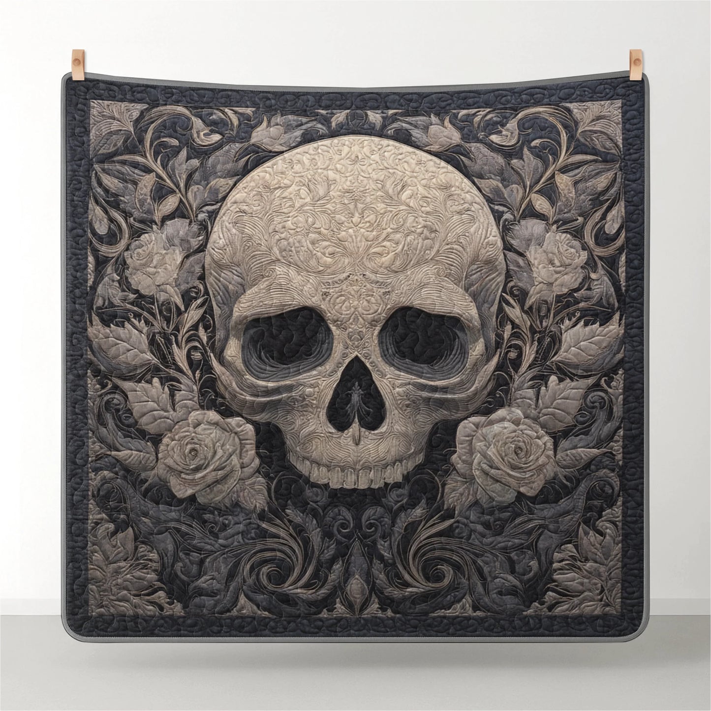 Shineful Quilt 3-Piece Set Baroque Shadow Skull