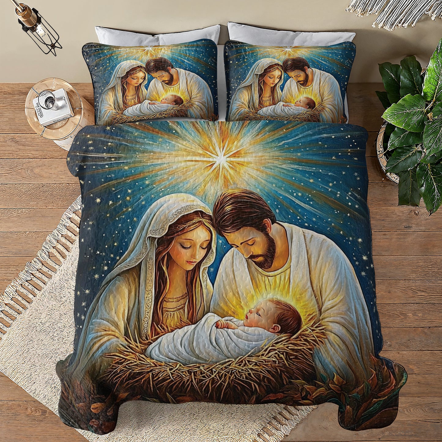Shineful All Season Quilt 3-Piece Set The birth of Jesus V2