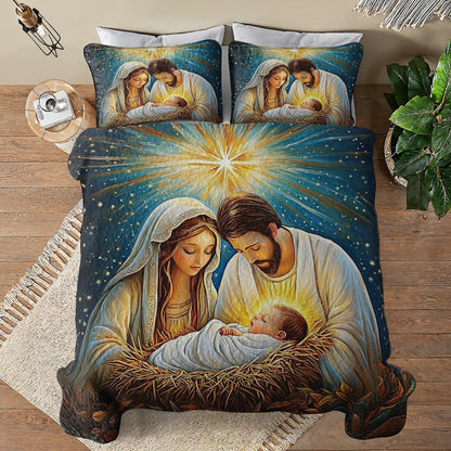 Shineful All Season Quilt 3-Piece Set The birth of Jesus V2