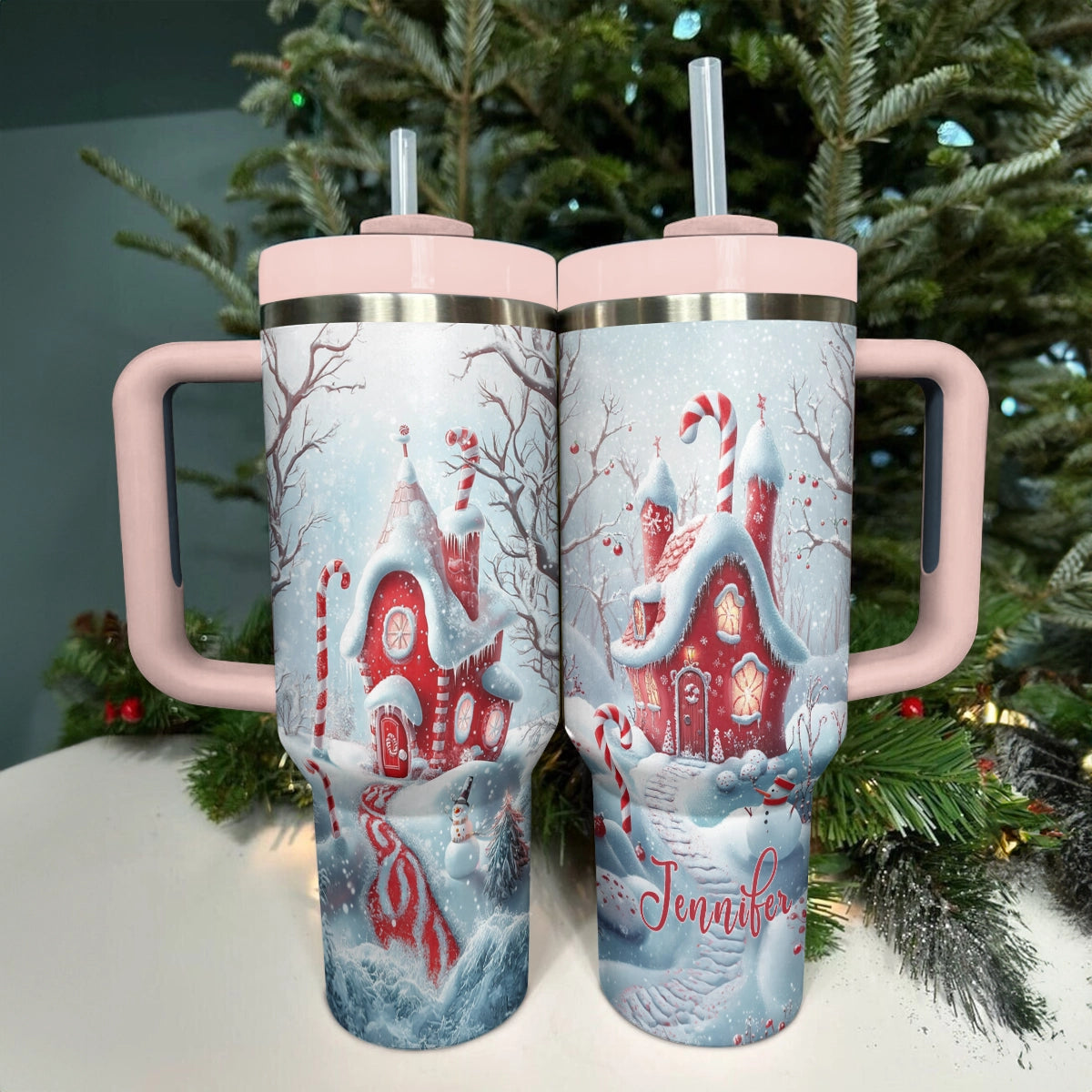 Shineful Tumbler Personalized Candy Cane Wonderland