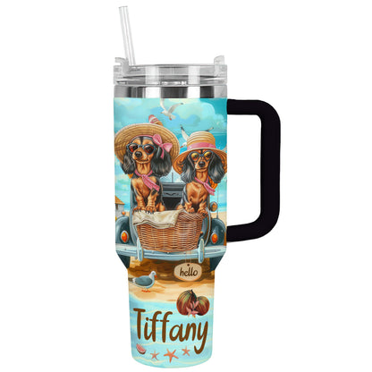 Shineful Tumbler Personalized Dachshund Sunshine Paws