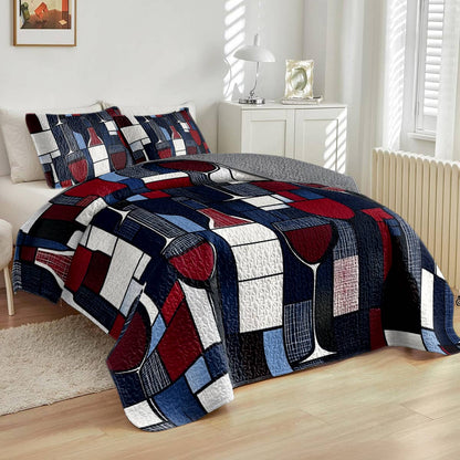 Shineful All Season Quilt 3-Piece Set Dreamy Wine Lovely