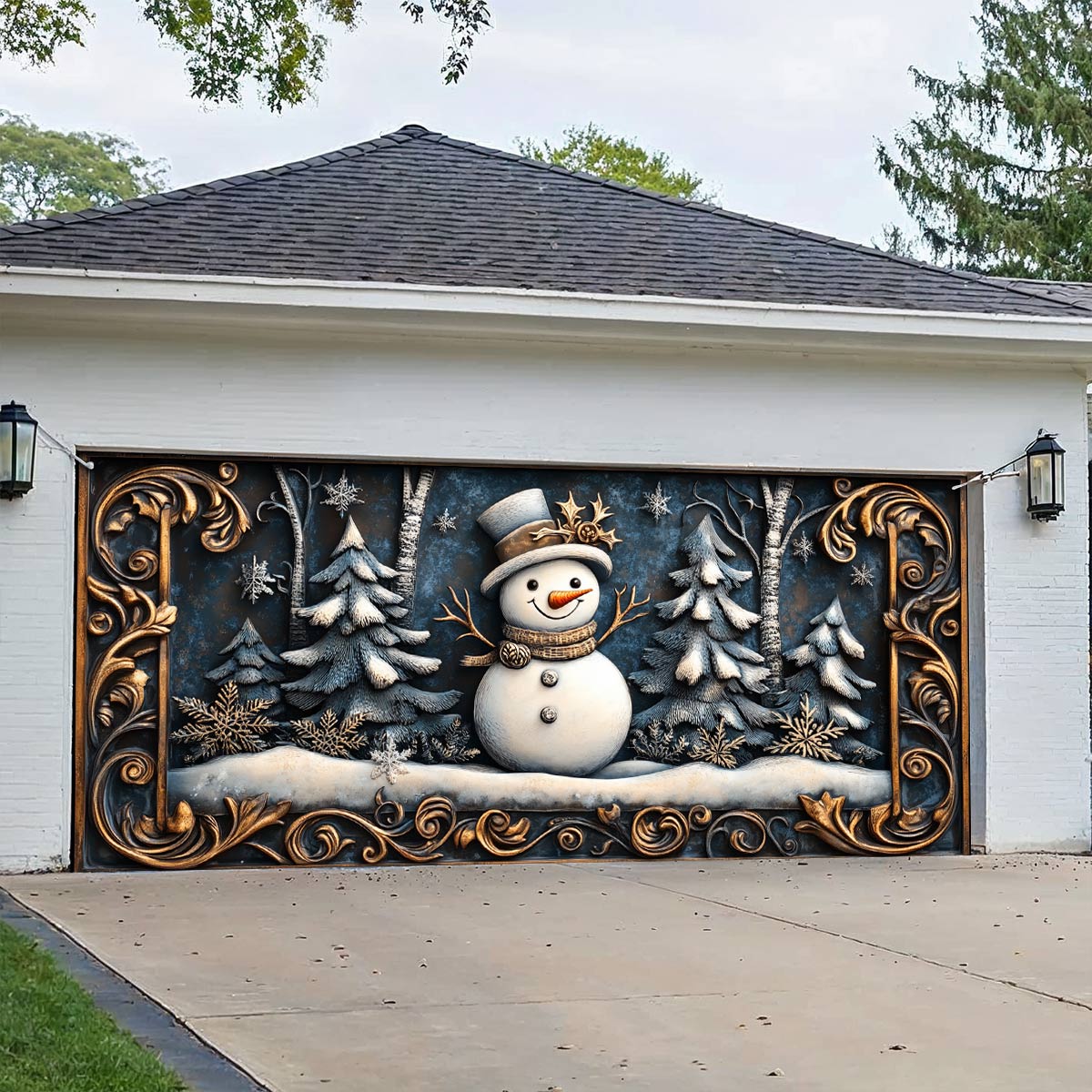 Shineful Garage Door Banner Decoration Winter Magic