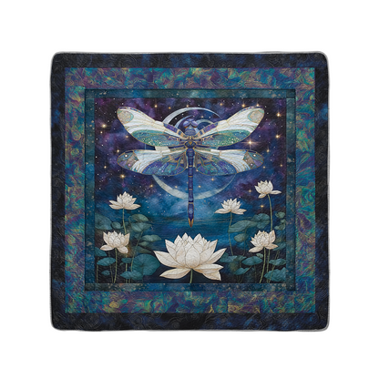 Shineful All Season Quilt 3-Piece Set  Celestial Dragonfly And Lotus