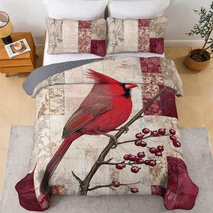 Shineful All Season Quilt 3-Piece Set Cardinal Serenity