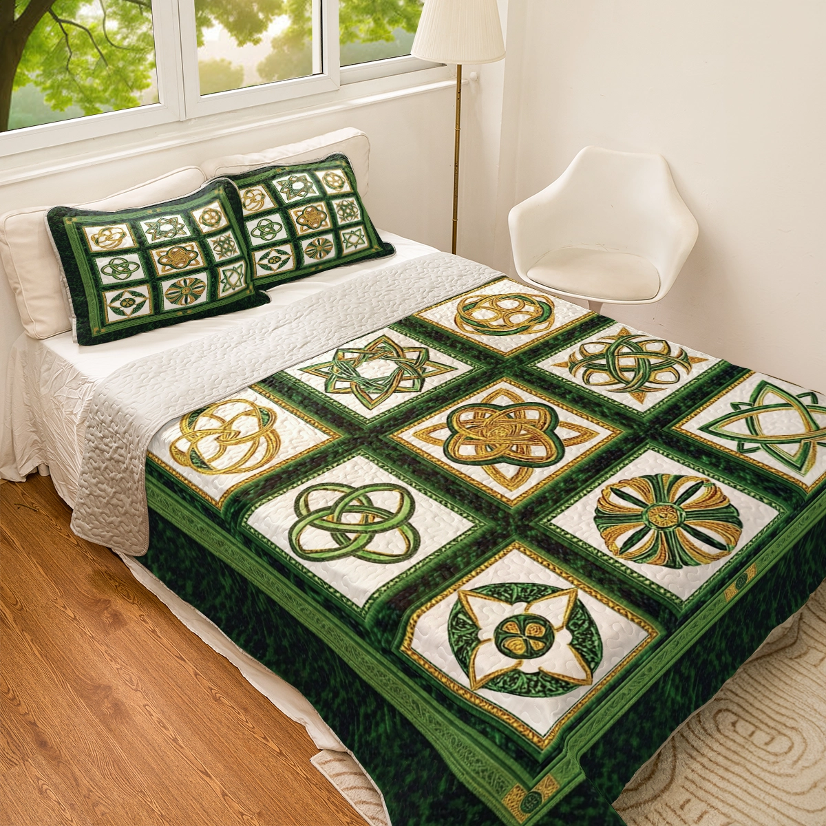 Shineful All Season Quilt 3-Piece Set - Celtic Knots of Luck