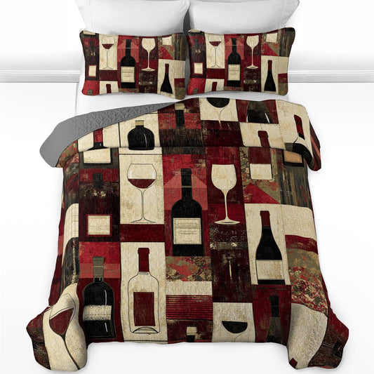 Shineful All Season Quilt 3-Piece Set Angelic Wine