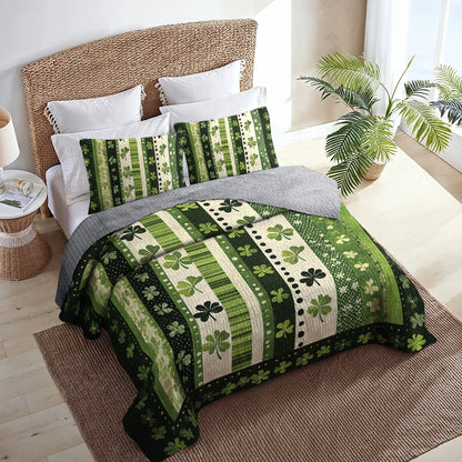 Shineful All Season Quilt 3-Piece Set Emerald Rows