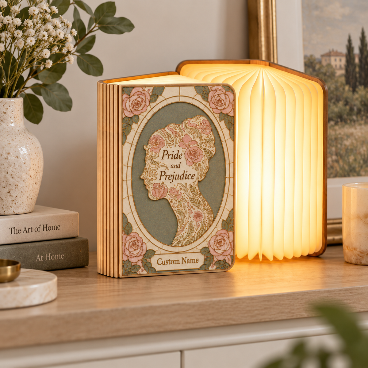 Shineful Price And Prejudice Wooden Book Lamp