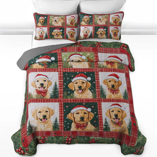 Shineful All Season Quilt 3-Piece Set - Labrador's Christmas Dream