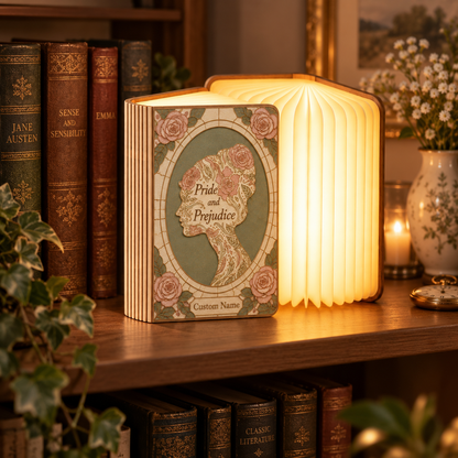 Shineful Price And Prejudice Wooden Book Lamp