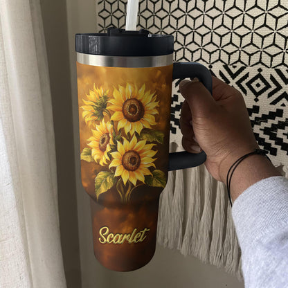 Shineful Tumbler Personalized Sunflower Beautiful Gracefully