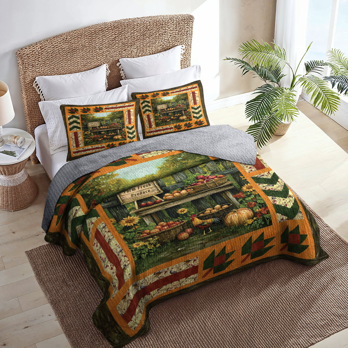Shineful All Season Quilt 3-Piece Set Farm Fresh Harvest