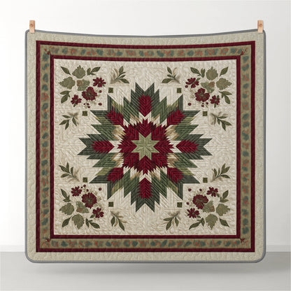 Shineful All Season Quilt 3-Piece Set Evergreen Star Bloom