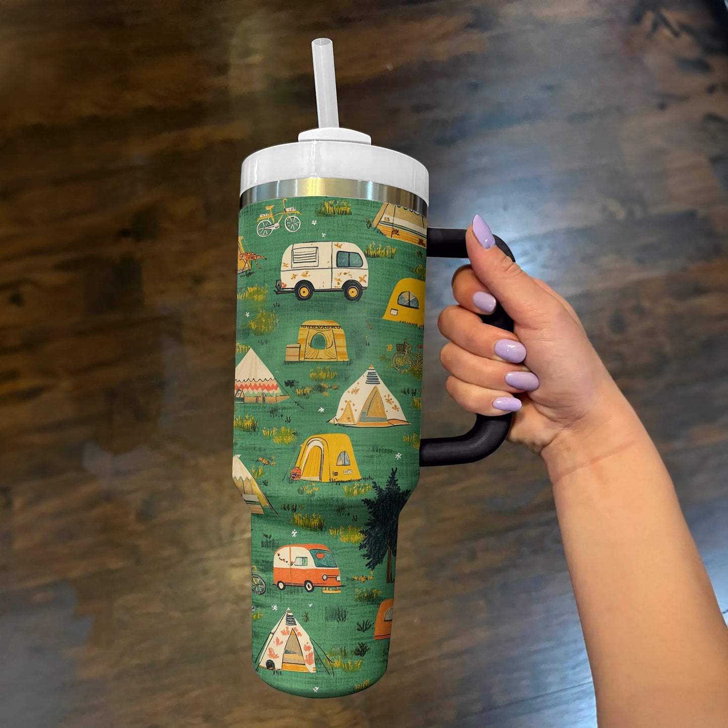 Shineful Tumbler Camper's Joy