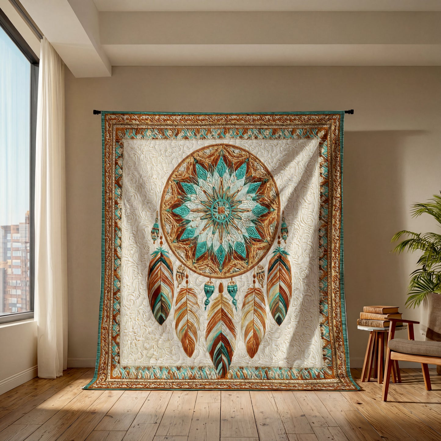 Shineful Flat Print Faux Quilt Blanket Ancestral Dream