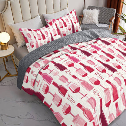 Shineful All Season Quilt 3-Piece Set Wine Dreams
