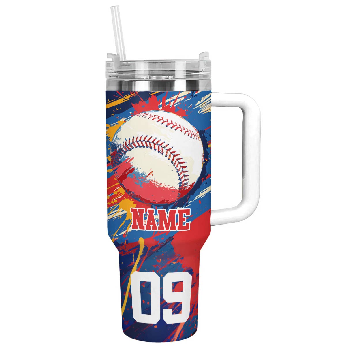Shineful Personalized Tumbler Baseball Splashing