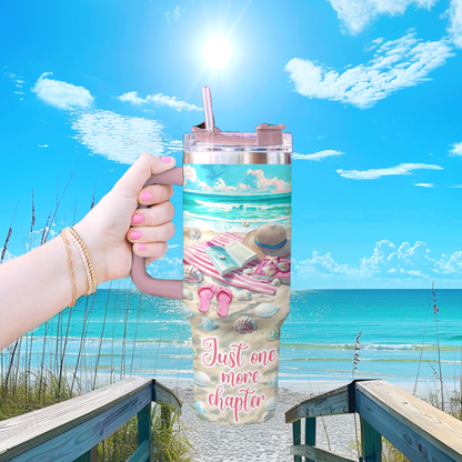 Shineful Tumbler Just One More Chapter Pink Beachy